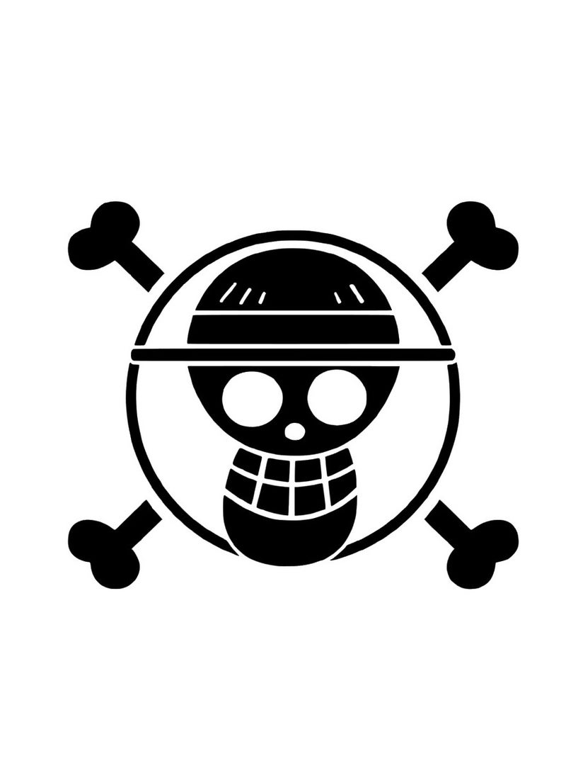 Generic Vinyl Decals Sticker One Piece Monkey D. Luffy Straw Hat For Car Wall Laptop  - Black