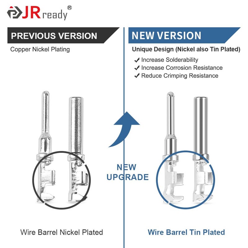 JRready ST6441 Deutsch Contact Kit, Deutsch Stamped Pin, Open Barrel Contacts Kit Size 12 16 20 Male Pins and Female Sockets Support Wire Guage 22-12AWG for DTP, DT, DTM Series Connectors 180pcs - Image 5
