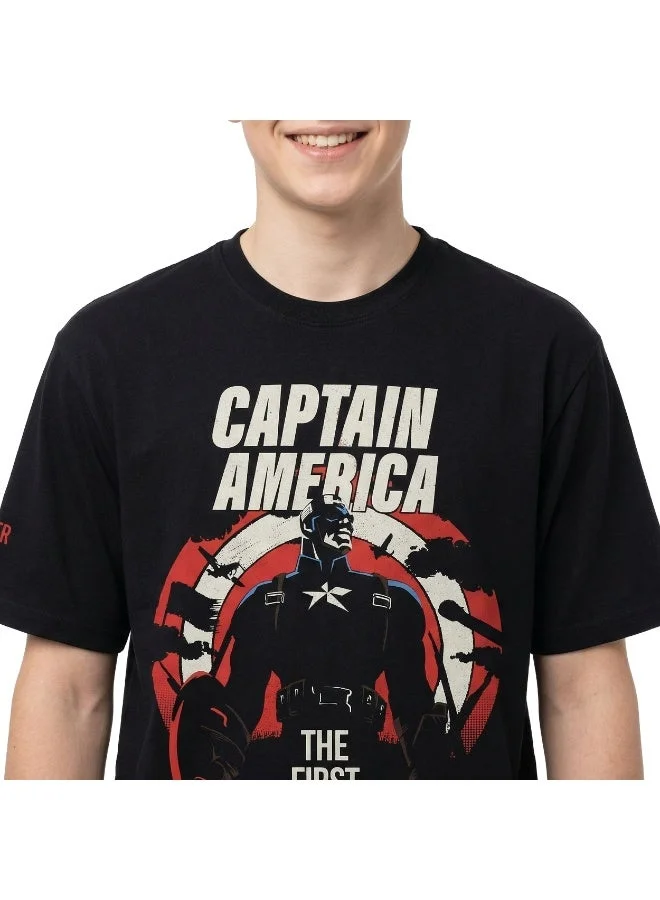 MARVEL  Men’s Captain America “The First Avenger” Graphic Printed T-Shirt for Men | Best Price UAE