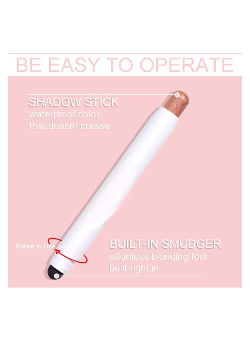 SYOSI 12 Pcs Eyeshadow Stick Soft Creamy Matte Shimmer Eye Shadow Pencil Crayon Highlighting Pigmented Shiny Eyeshadow Pencil Waterproof Classy Shimmer Eye Shadow Sticks Sets - Image 5