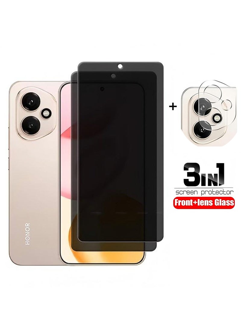 Honor 400 5G Privacy Screen Protector 3 in 1 with Camera Lens Film Tempered Glass Anti-Spy Anti-Scratch for Daily Use and Outdoor Protection