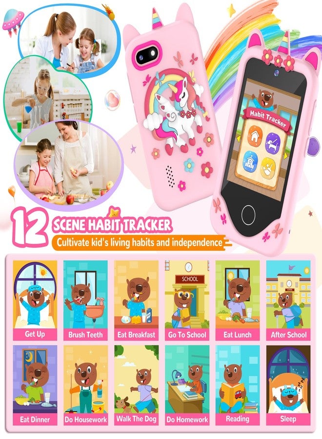 SNWIDA Kids Smart Phone for Girls Gifts - Toddler Christmas Birthday Gift for Age 3 4 5 6 Year Old, Kids Cell Phone Toy with 2.8” Touchscreen, Dual Cameras, Learning, Play Games, Video Player with 32 GB Card - Image 3