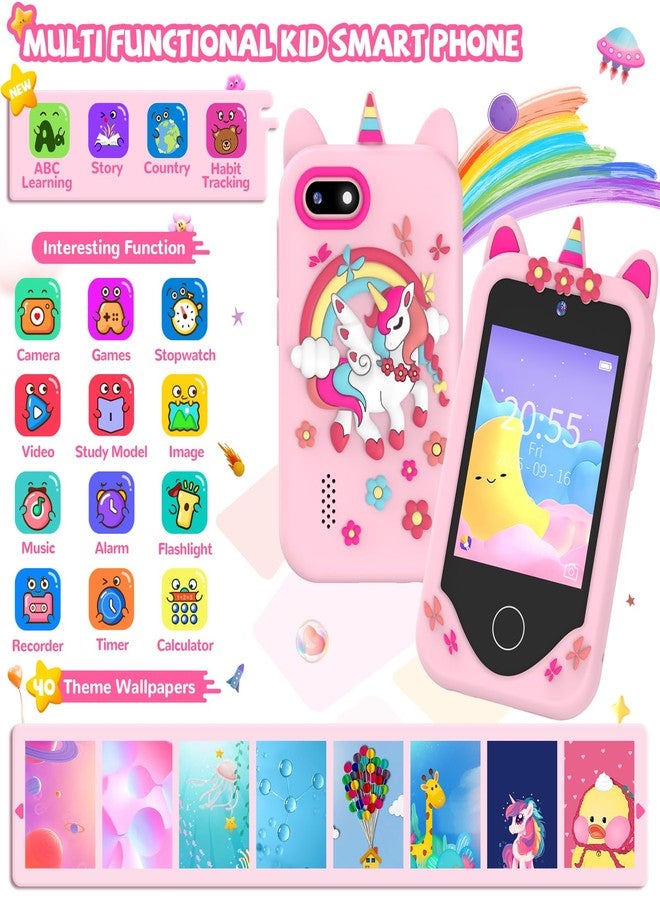 SNWIDA Kids Smart Phone for Girls Gifts - Toddler Christmas Birthday Gift for Age 3 4 5 6 Year Old, Kids Cell Phone Toy with 2.8” Touchscreen, Dual Cameras, Learning, Play Games, Video Player with 32 GB Card - Image 2