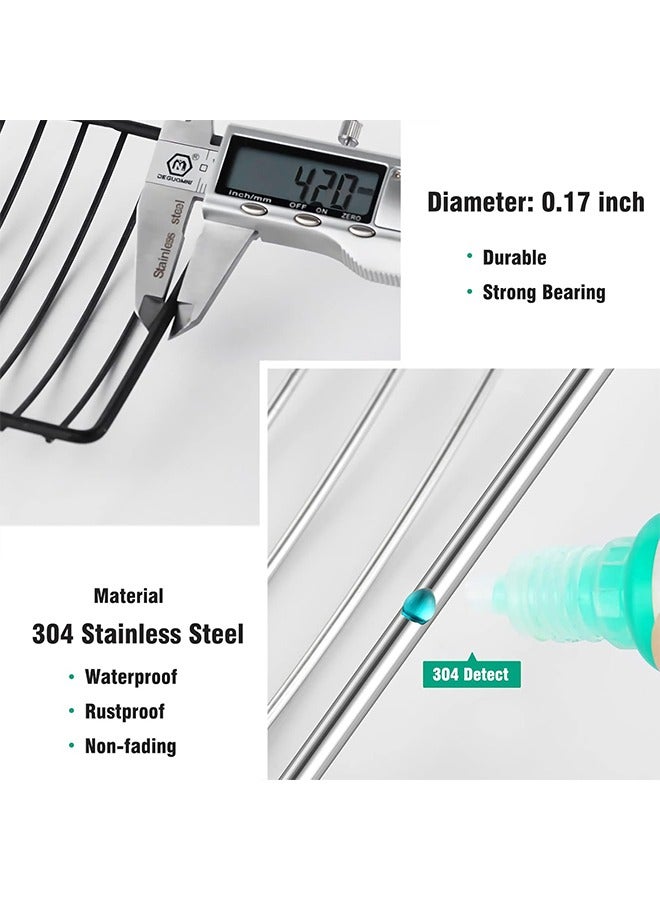 اتش واي 2 قطعة صحن صابون دش ، 304 حامل صابون من الفولاذ المقاوم للصدأ مثبت على الحائط ، حامل إسفنجي ذاتي اللصق للحمام / الدش / المطبخ (فضي) - Image 3