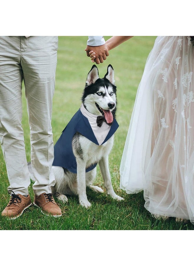 Kuoser - Kuoser Dog Tuxedo Dog Suit and Bandana Set, Dogs Tuxedo Wedding Party Suit, Dog Prince Wedding Bow Tie Shirt Formal Dog Wedding Attire for Large and Medium Dogs Golden Retriever Samo Bulldogs - Image 1