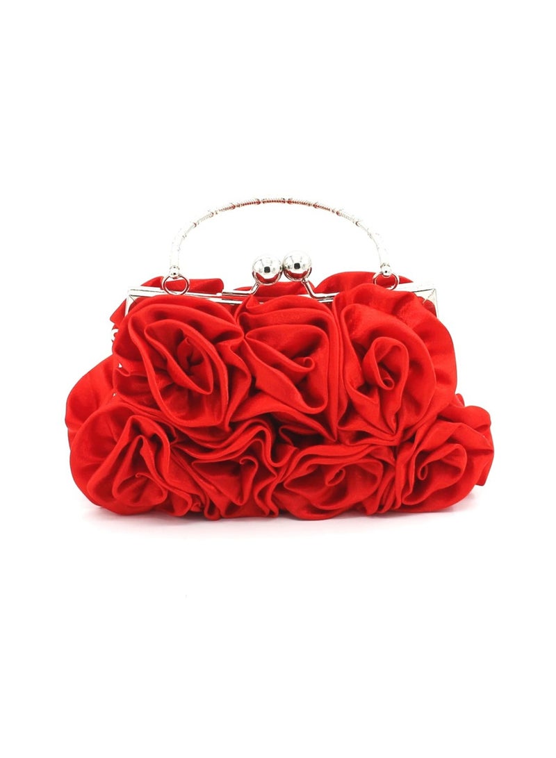 SYOSI Women Evening Clutch Bag Floral Satin Purses Detachable Strap Clutch Bag Floral Clutch Bag Detachable Strap Purses Floral Clutch Bag for Wedding, Party, Prom - Image 1