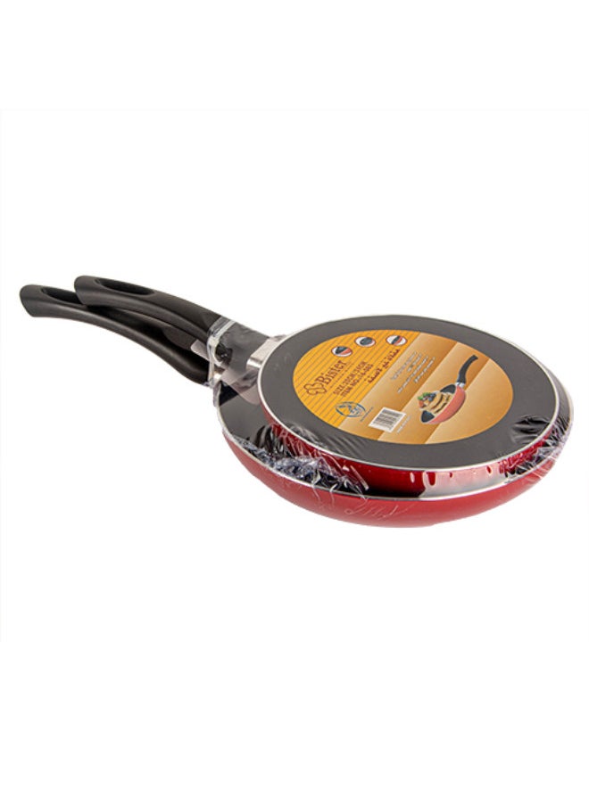 2 Piece Fry Pan Set Nonstick With Flat Bottom Suitable For Induction Cooker Halogon Oven And Gas Stove Black/Red (24Cm+20Cm) - pzsku/ZABD1CFDE03299B44B517Z/45/_/1704189292/7800ad93-2fde-4ec5-97b0-266eb8a78c09