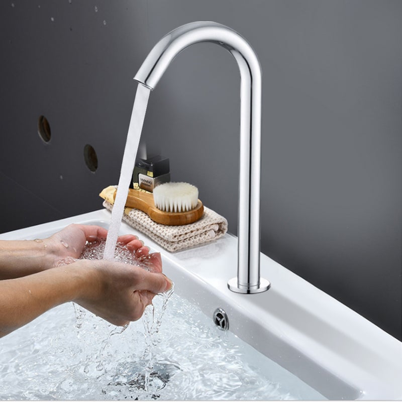 G1/2in Thread Automatic Induction Sensor Water Faucet Infrared Single Cold Tap with Control Box(Type de hauteur moyenne pour bassin sous le comptoir ou au Dessus du comptoir avec une hauteur de bassin - Image 2