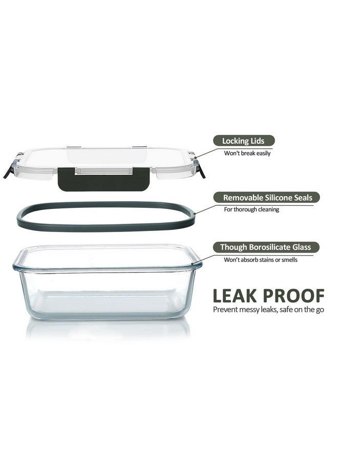 M MCIRCO M MCIRCO [80 oz & 36 oz Extra Large Glass Food Storage/Baking Containers Set with Lids, 2 Pack 80 oz(10 cup)&2 Pack 36 oz (4.5 cup) Airtight Glass Container,Microwave,Oven,Freezer and Dishwasher  - Image 3