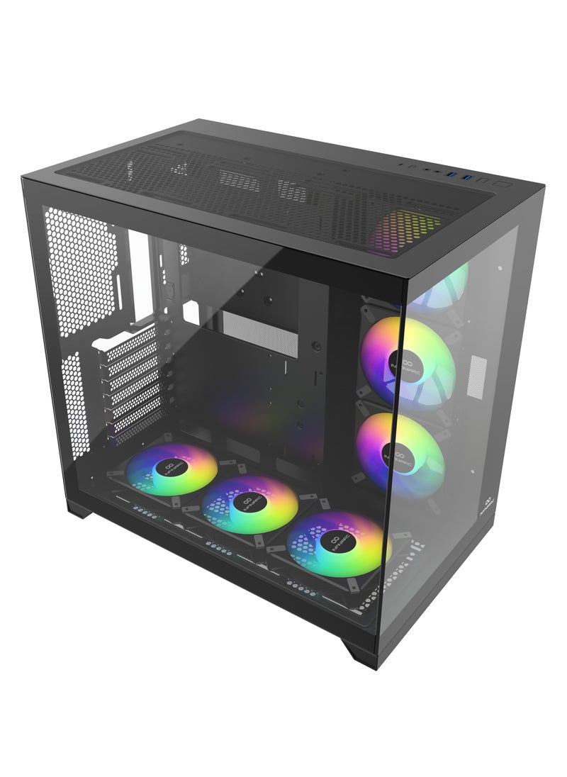 INFINIARC - Infiniarc Cube Flow XL Case with 6 RGB Fans - Premium Gaming PC Case with Stunning Illumination - Image 1