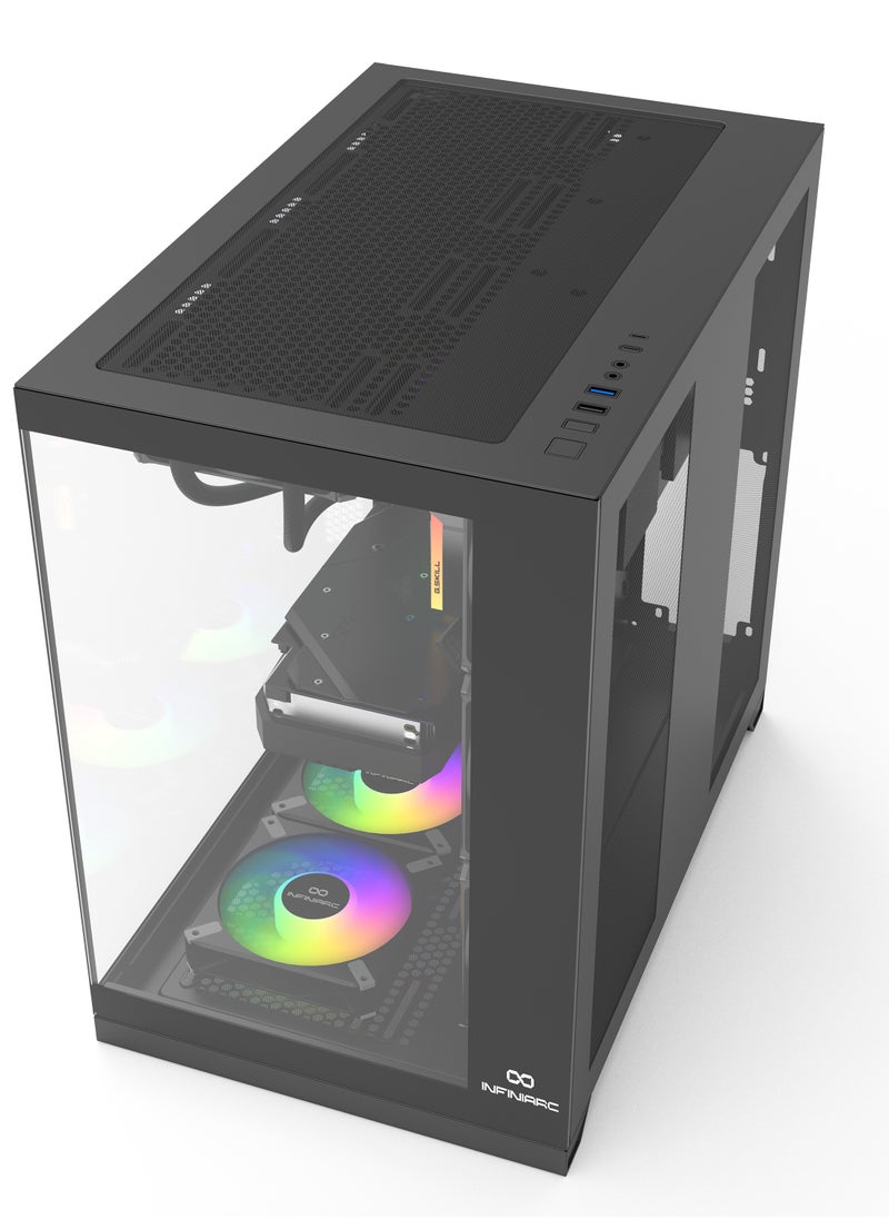 INFINIARC - Infiniarc Cube Flow XL Case with 6 RGB Fans - Premium Gaming PC Case with Stunning Illumination - Image 1