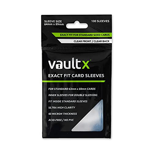 Vault X Exact Fit Trading Card Sleeves Soft High Clarity Perfect Inner Sleeves Collectible Card Games Sports TCG 100 Pack - Image 1