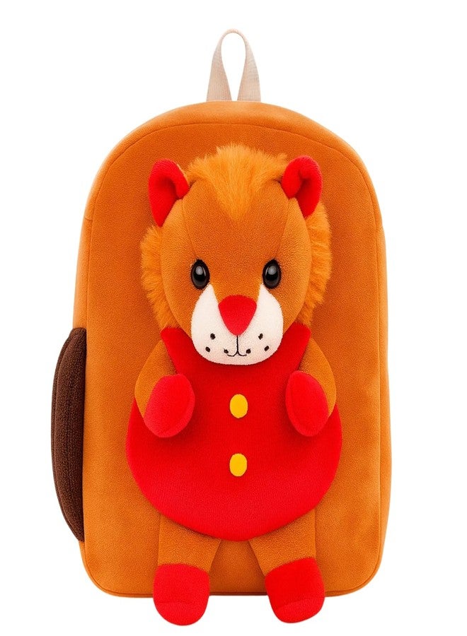 GT Gungun Toys Cute Animal Plush Backpack for Kids - Soft Lion Stuffed Toy Bag for Toddlers | Lightweight Pre-School Bag for Baby Boys & Girls | Small Travel Shoulder Bag for Nursery & Play School - Image 1