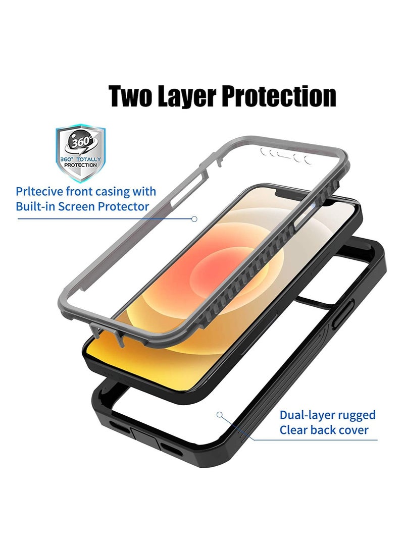 Generic - OWKEY iPhone 12 mini  5.4 inch,360° all-round protection TPU robust bumper case mobile phone case with built-in screen protector,shockproof,scratch resistant protective c - Image 1