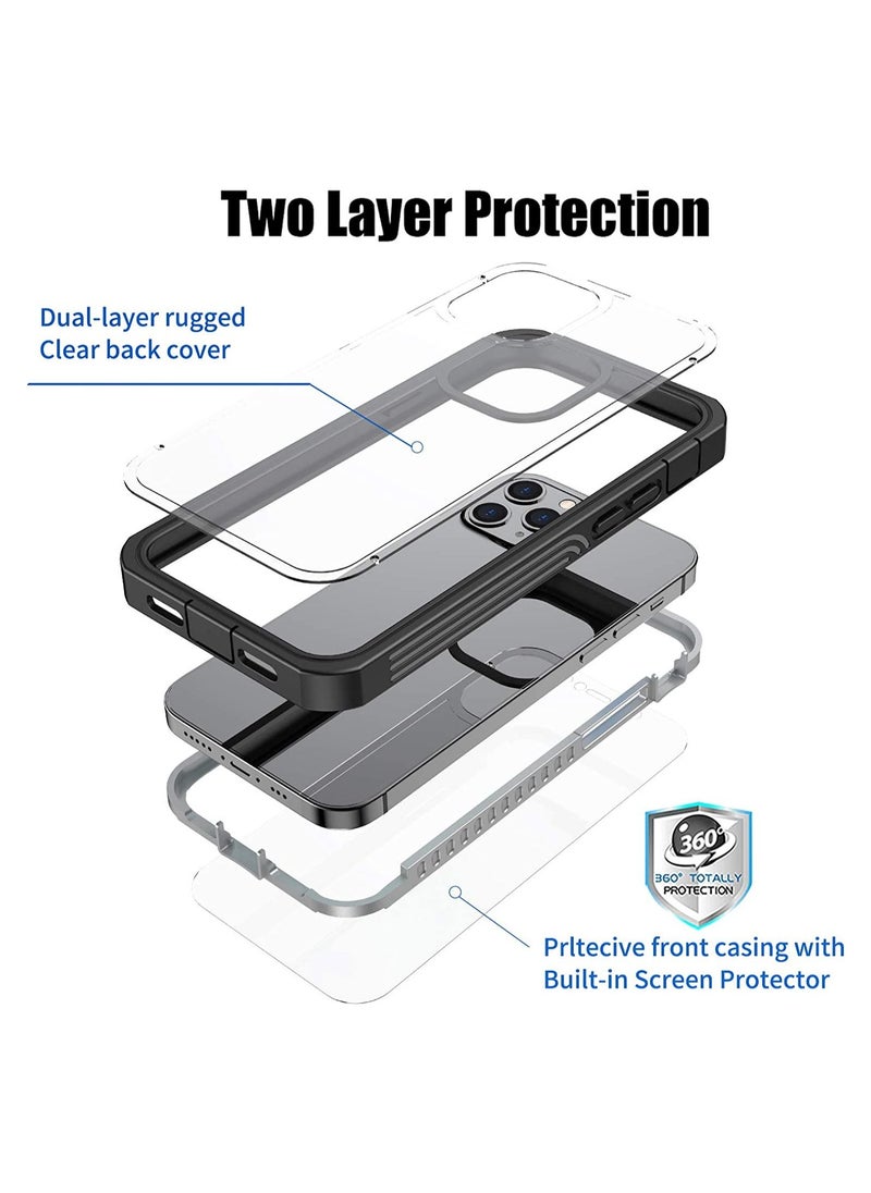 Generic - OWKEY iPhone 12 mini  5.4 inch,360° all-round protection TPU robust bumper case mobile phone case with built-in screen protector,shockproof,scratch resistant protective c - Image 1
