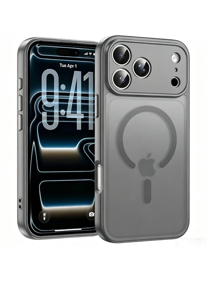 Aookay for iPhone 18 Pro Max Magnetic Shockproof Case, Full Camera Protection, Compatible with MagSafe, Translucent Matte Mil-Grade Protection Scratch Resistant Slim Fit Cover (Deep Grey) - Image 1