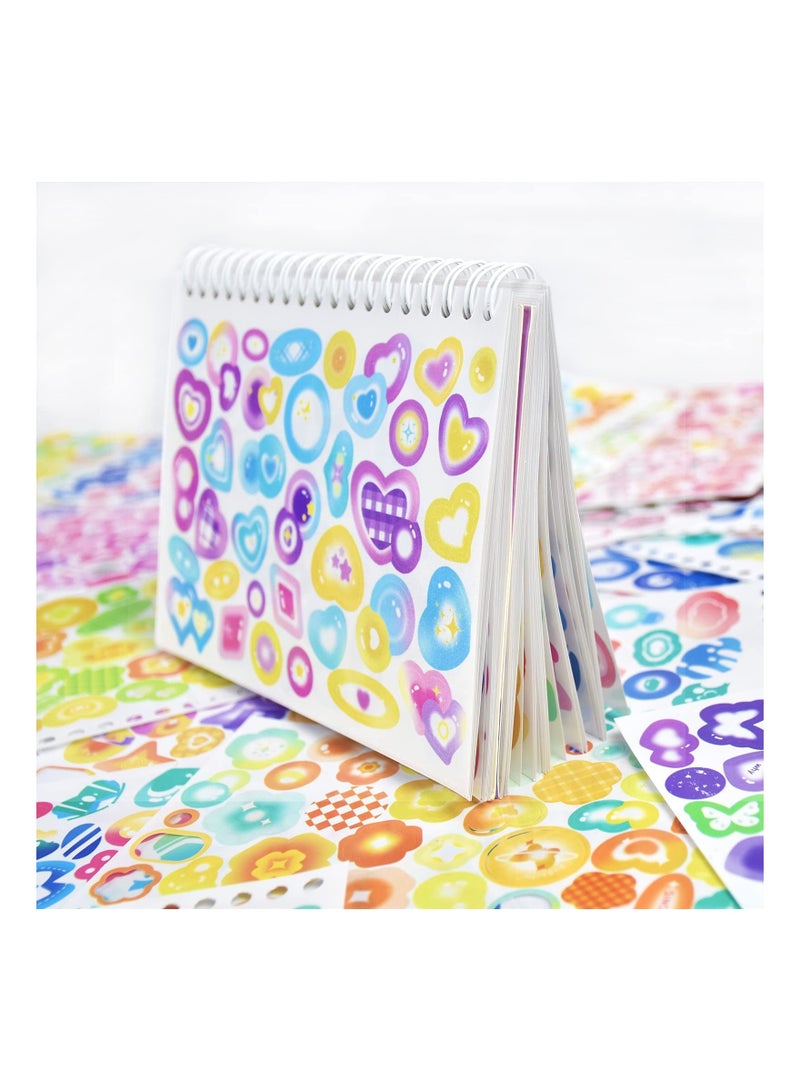 NIBEMINENT 2300PCS Scrapbook Stickers Cute Butterfly Stars Heart Kpop Photocards Self Adhesive Korean Bows Ribbons Book for Kids Girls Boys Aesthetic Craft Scrapbooking Decorate DIY Card 50Page - Image 3