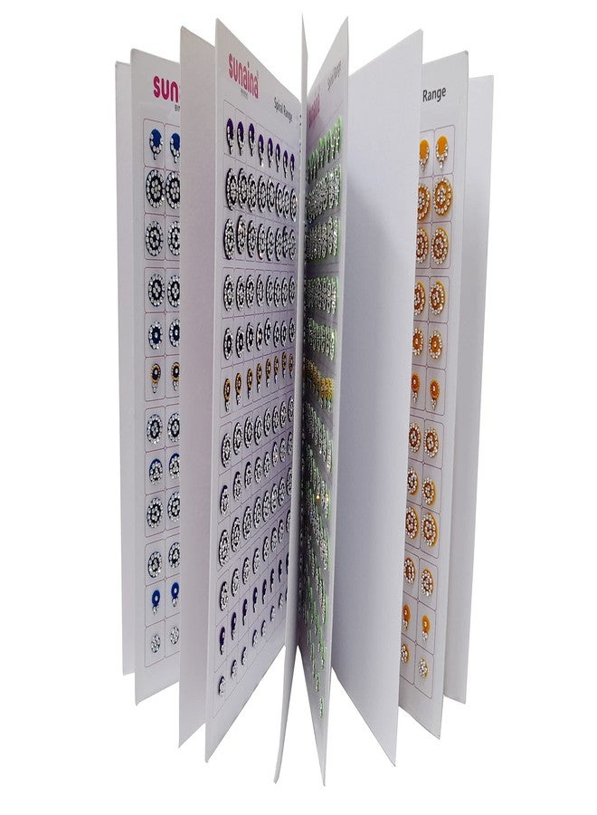 SUNAINA (original) Spiral Multicolour Mix Design And Mix Size Full Sliver Stone Bindi Book For Women - Image 2