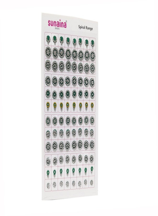SUNAINA (original) Spiral Multicolour Mix Design And Mix Size Full Sliver Stone Bindi Book For Women - Image 4
