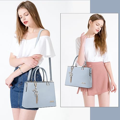 ToLFE Womens Purses and Handbags Shoulder Bags Ladies Designer Top Handle Satchel Tote Bag (Light Blue) - Image 2