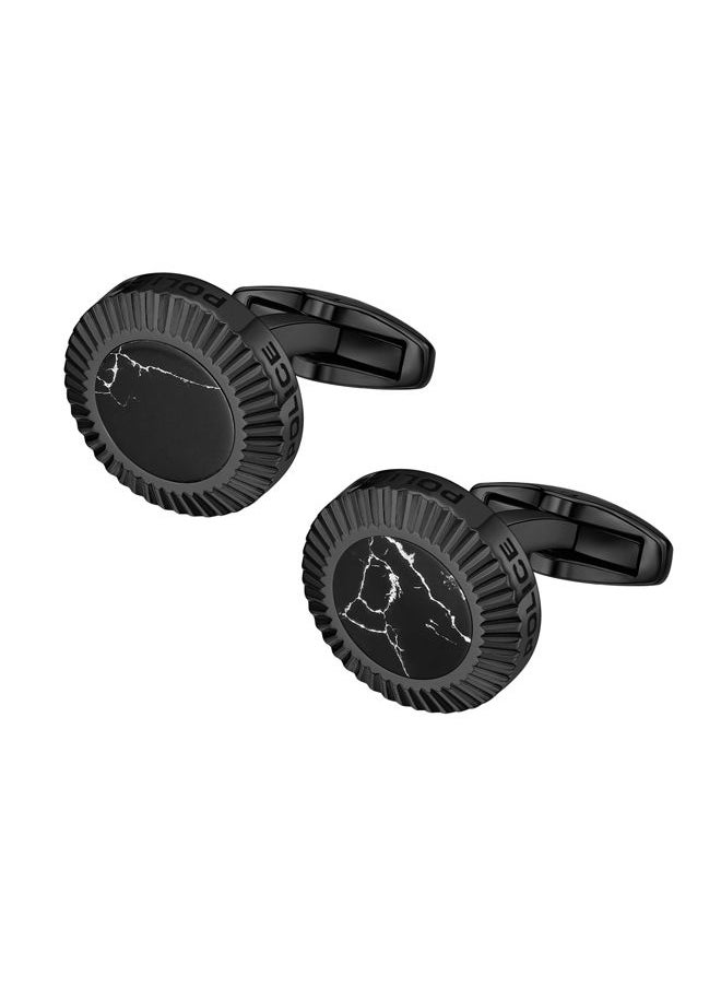POLICE - Ray Cufflink For Men Black With AgatePEAGC0004301 - Image 1
