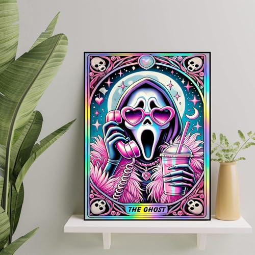 Ekuxom Skull Diamond Art Kits for Adults, Halloween Diamond Painting Kits for Adults Beginners, 5D DIY Full Round Drill Diamonds Dot Gem Art Home Wall Decor Gift 12x16In - Image 3