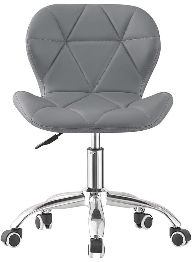 Modern Desk Chair – Comfortable Study Chair, Height Adjustable Swivel PU Leather Seat with Lift and Chrome Legs for Home or Bedroom - Image 1