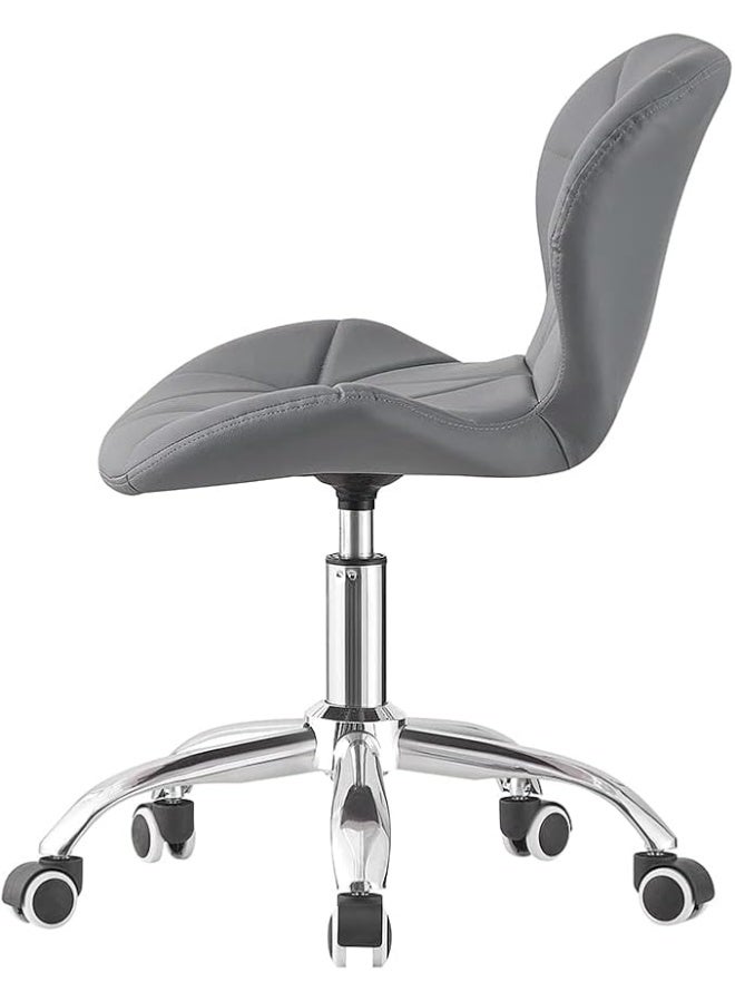 Modern Desk Chair – Comfortable Study Chair, Height Adjustable Swivel PU Leather Seat with Lift and Chrome Legs for Home or Bedroom - Image 2