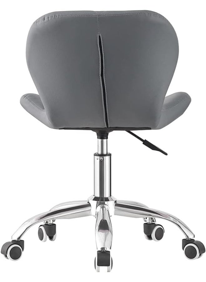 Modern Desk Chair – Comfortable Study Chair, Height Adjustable Swivel PU Leather Seat with Lift and Chrome Legs for Home or Bedroom - Image 3