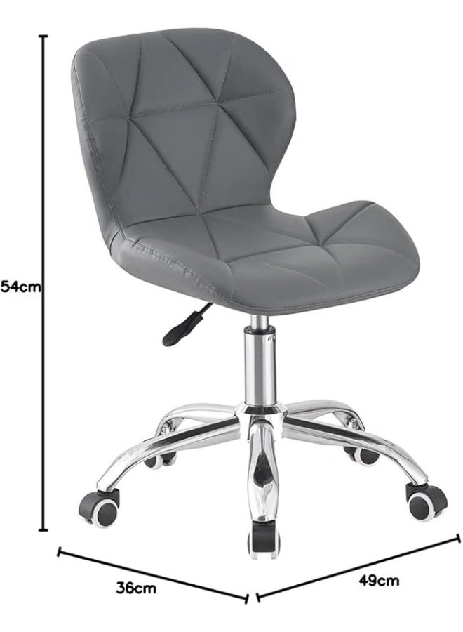 Modern Desk Chair – Comfortable Study Chair, Height Adjustable Swivel PU Leather Seat with Lift and Chrome Legs for Home or Bedroom - Image 5