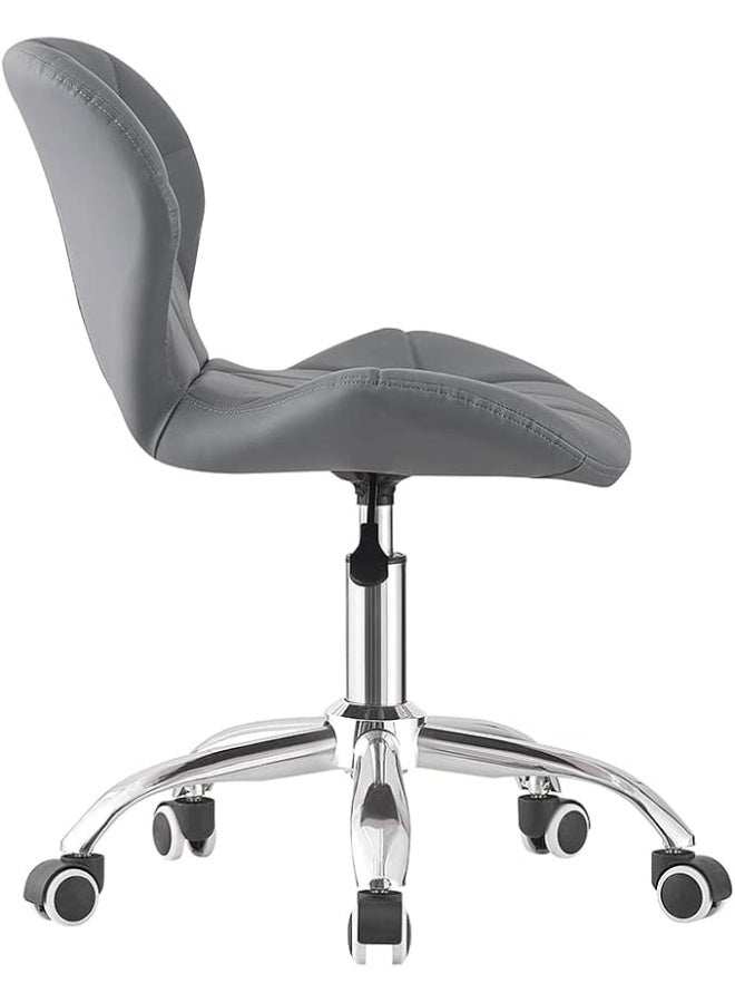 Modern Desk Chair – Comfortable Study Chair, Height Adjustable Swivel PU Leather Seat with Lift and Chrome Legs for Home or Bedroom - Image 4