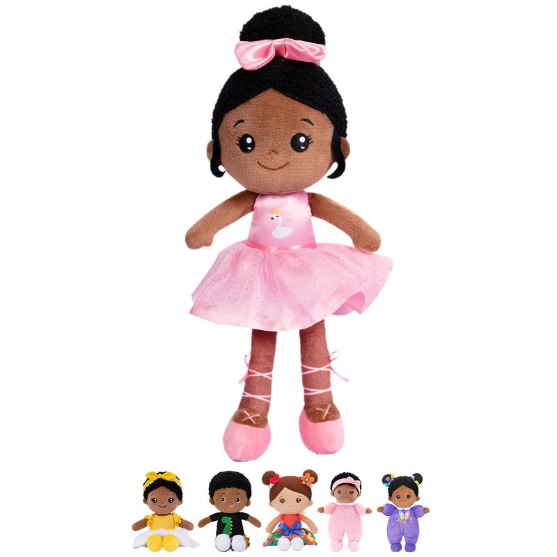 OUOZZZ 13 Soft Baby Doll for GirlsBoys First Baby Doll African American Rag Doll Sleeping Cuddle Buddy Doll Plush Ballerina Toy for Kids - Image 2