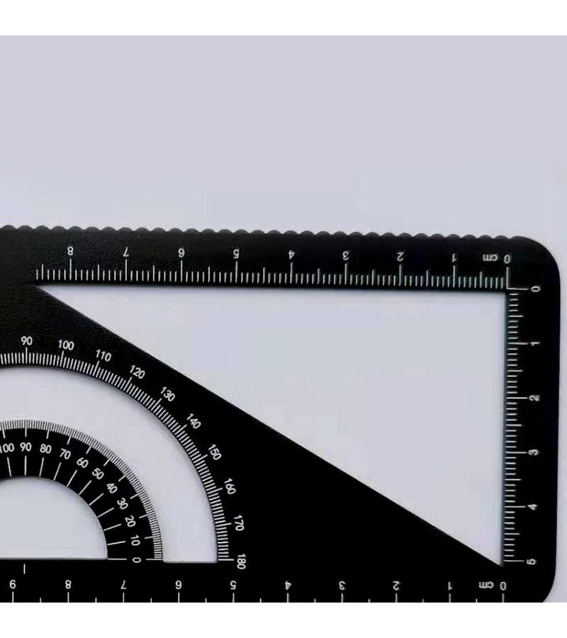 Silvery 5.91 Inch Multipurpose Triangle Ruler Protractor Plate Integrated - Image 3