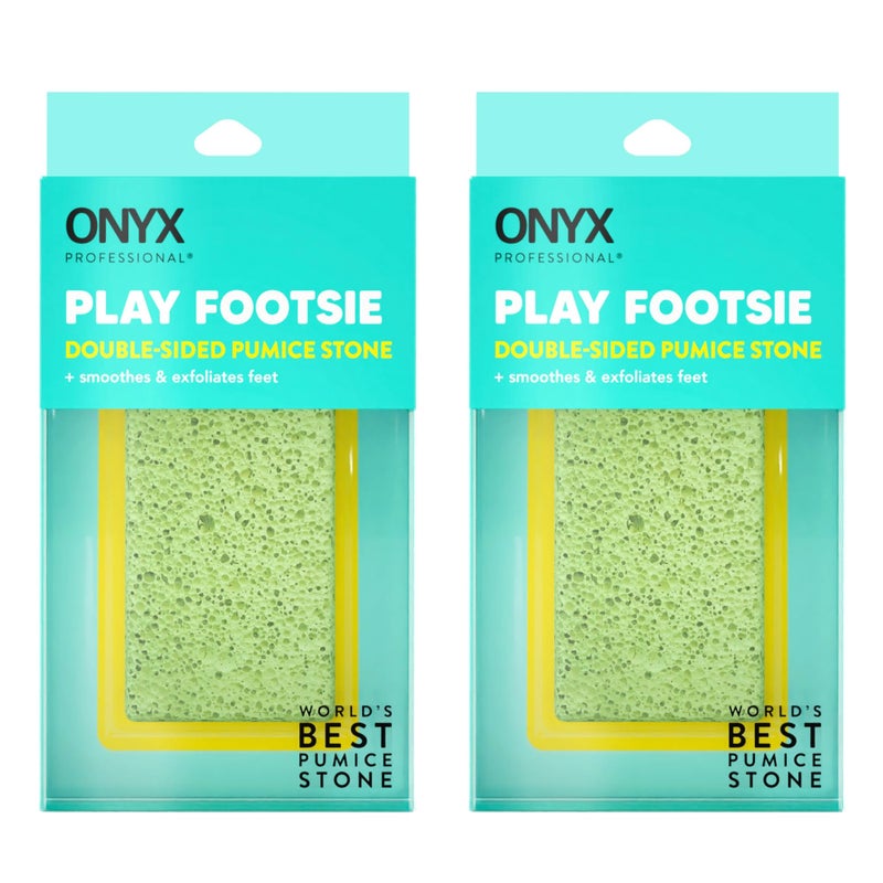 Onyx Professional 2 in 1 Pumice Stone, 100% Siliglass Callus Remover for Feet, Elbows, Knees, Dead Skin, Heels, Hands, Foot File Scrubber Exfoliator Removes Hard, Rough, Dry Skin (2 Pack) - Image 1