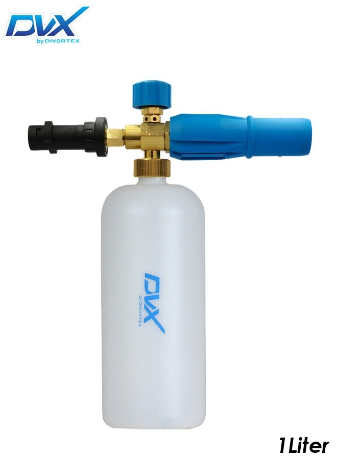 DVX DVX by DIVORTEX Foam Cannon 1L Adjustable Snow Foam Lance for Pressure Washer, High Pressure Car Wash Spray Gun Attachment with 1/4” Quick Connector, Thick Foam Output, 22.5x29cm  - Image 1