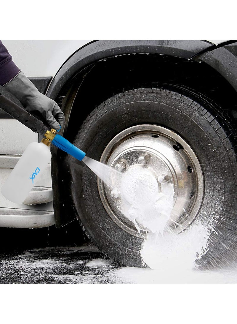 DVX DVX by DIVORTEX Foam Cannon 1L Adjustable Snow Foam Lance for Pressure Washer, High Pressure Car Wash Spray Gun Attachment with 1/4” Quick Connector, Thick Foam Output, 22.5x29cm  - Image 3