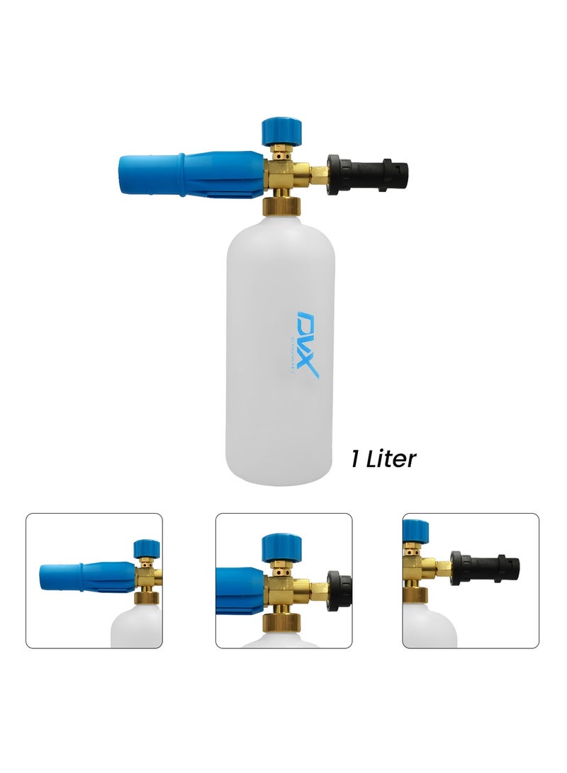 DVX DVX by DIVORTEX Foam Cannon 1L Adjustable Snow Foam Lance for Pressure Washer, High Pressure Car Wash Spray Gun Attachment with 1/4” Quick Connector, Thick Foam Output, 22.5x29cm  - Image 2