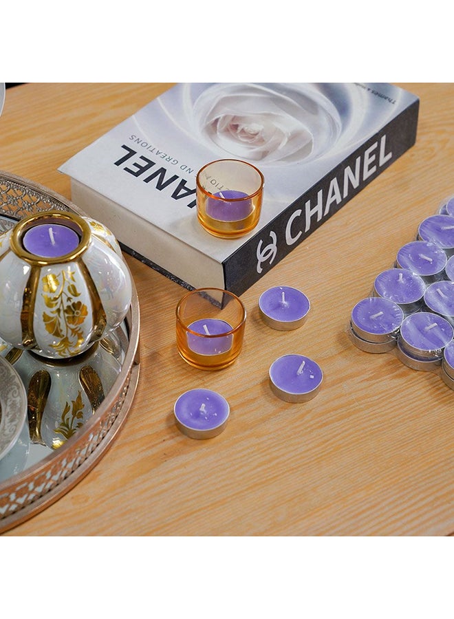 Amara T Light Candles Set of 50 scented Candles White T Light Candles for Restaurant Decorations Lavender - Image 2