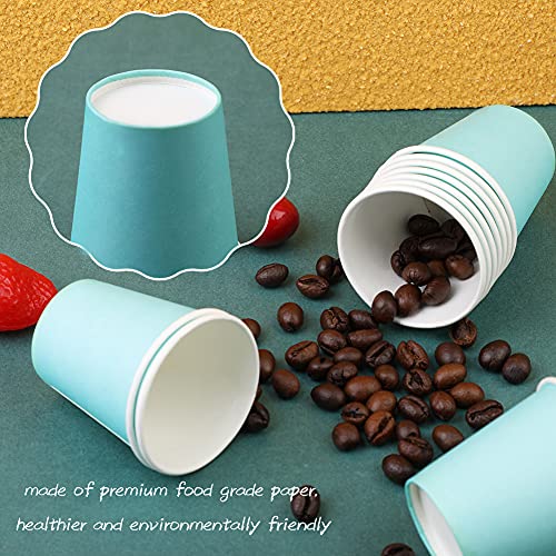 Wuadua 100 Pack 3 oz Blue Espresso Paper Cups - Sturdy and Leak-Proof for Parties, Events, Office, Home Use Disposable Mouthwash Cups - Ideal for Hot/Cold Drinks, Smooth Rim Design, Eco-Friendly - Image 4