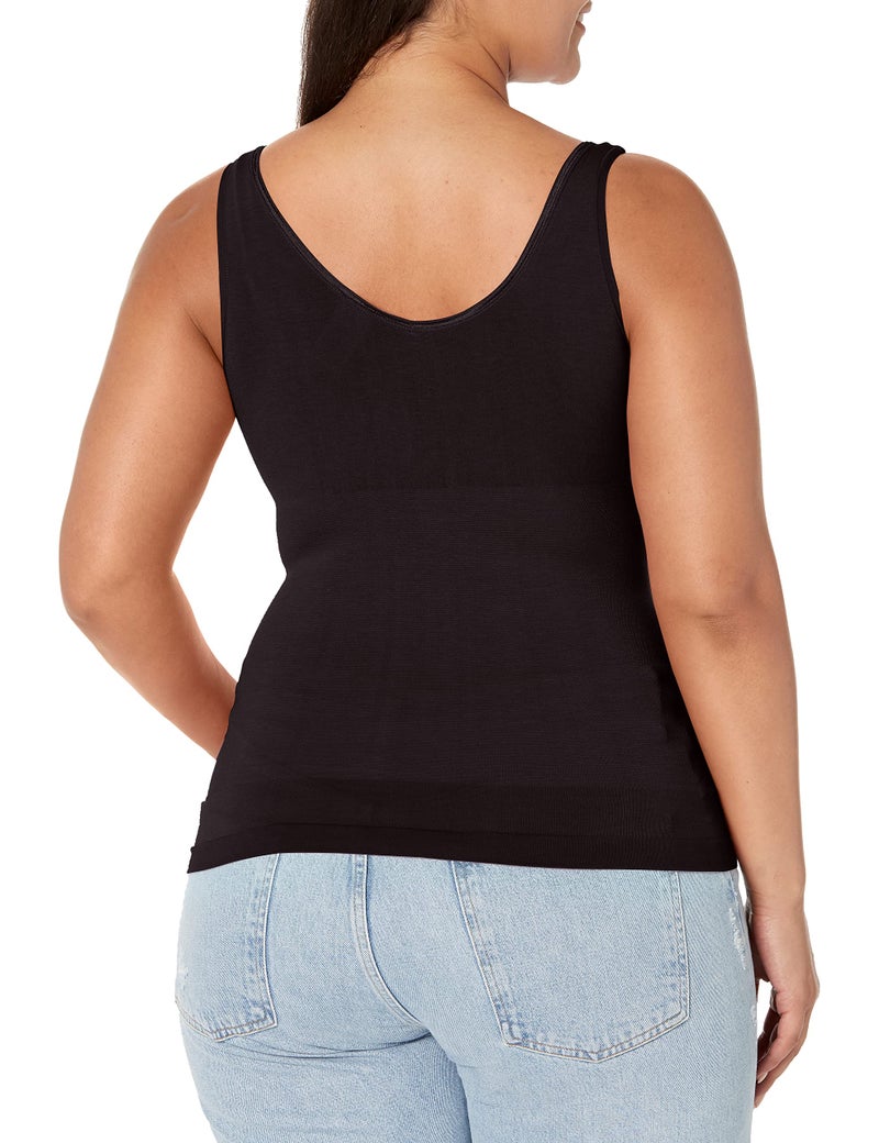 Yummie womens Seamless Reversible Shapewear tank top and cami shirts, Black, Medium-Large US - Image 2