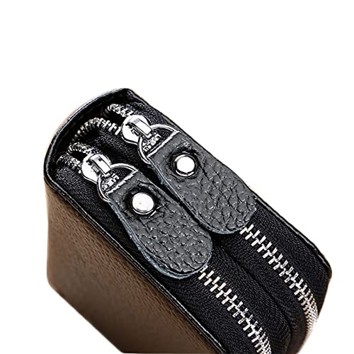 traderplus Women's RFID Blocking Leather Zipper Card Wallet Small Purse Credit Card Case Holder for Mother Day Gift (Black) - Image 5