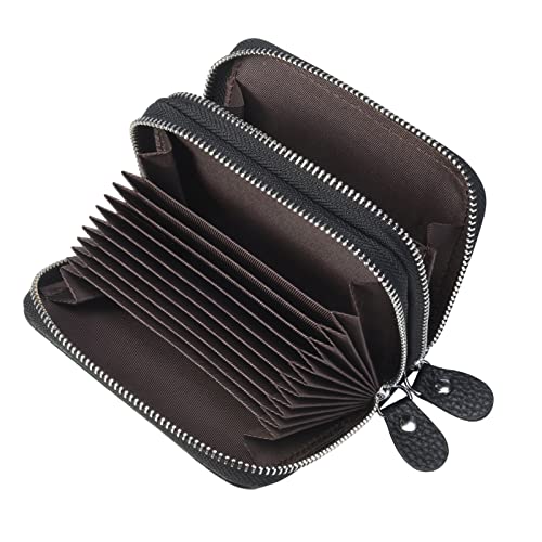traderplus Women's RFID Blocking Leather Zipper Card Wallet Small Purse Credit Card Case Holder for Mother Day Gift (Black) - Image 4