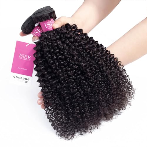 ISEE Hair 9A Grade Mongolian Kinky Curly Hair Extension Virgin Human Hair Weaving 3 Bundles Kinky Curly Virgin Hair 100 Human Hair Weaves Extension Mongolian Virgin Hair 10 12 14inches - Image 5