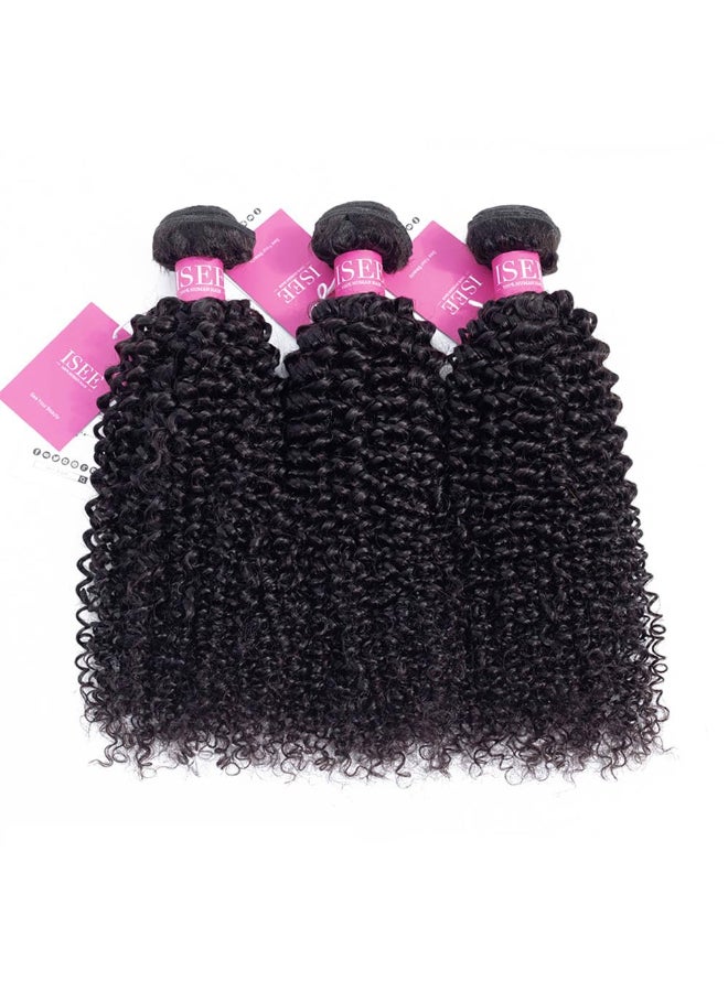 ISEE Hair 9A Grade Mongolian Kinky Curly Hair Extension Virgin Human Hair Weaving 3 Bundles Kinky Curly Virgin Hair 100 Human Hair Weaves Extension Mongolian Virgin Hair 10 12 14inches - Image 3