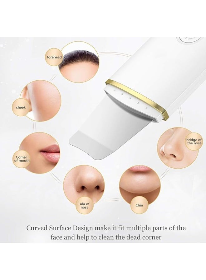 Beauenty Ultrasonic Skin Scrubber Face Spatula, Skin Spatula Pore Cleaner, Skin Dirt Blackhead Remover Tools for Facial Deep Cleansing - 4 Modes (White) - Image 2