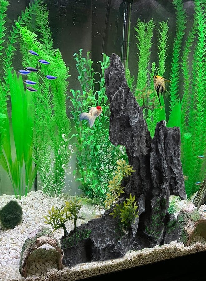 Saim Large Aquarium Mountain View Stone Ornament, Resin Rockery Fish Hiding Cave Aquarium Decoration for Amano Shrimp Cichlid to Play,Hide and Rest Fish Tank Landscape Decoration - Image 2