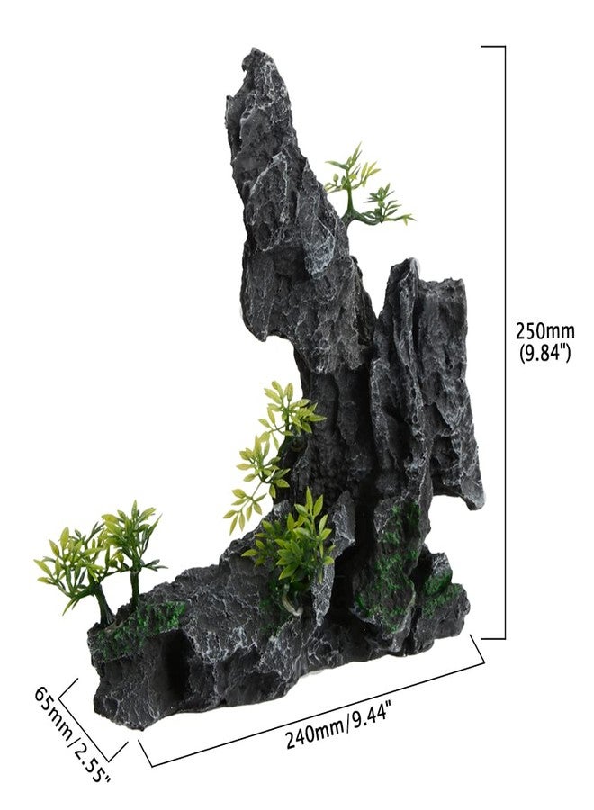 Saim Large Aquarium Mountain View Stone Ornament, Resin Rockery Fish Hiding Cave Aquarium Decoration for Amano Shrimp Cichlid to Play,Hide and Rest Fish Tank Landscape Decoration - Image 4