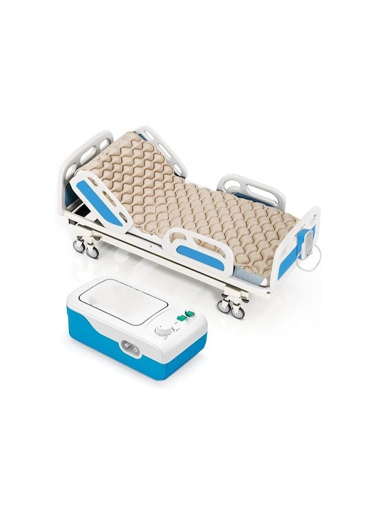 Generic Alternating Air Pressure Mattress with Quiet Electric Pump – Anti-Bedsore Air Cushion for Bed, Inflatable Vinyl Pad with Top Layer