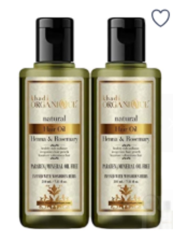 كادي أورجانيك مجموعة زيت الشعر بخلاصة الحناء وإكليل الجبل مكونة من قطعتين 420ملليلتر - Image 1