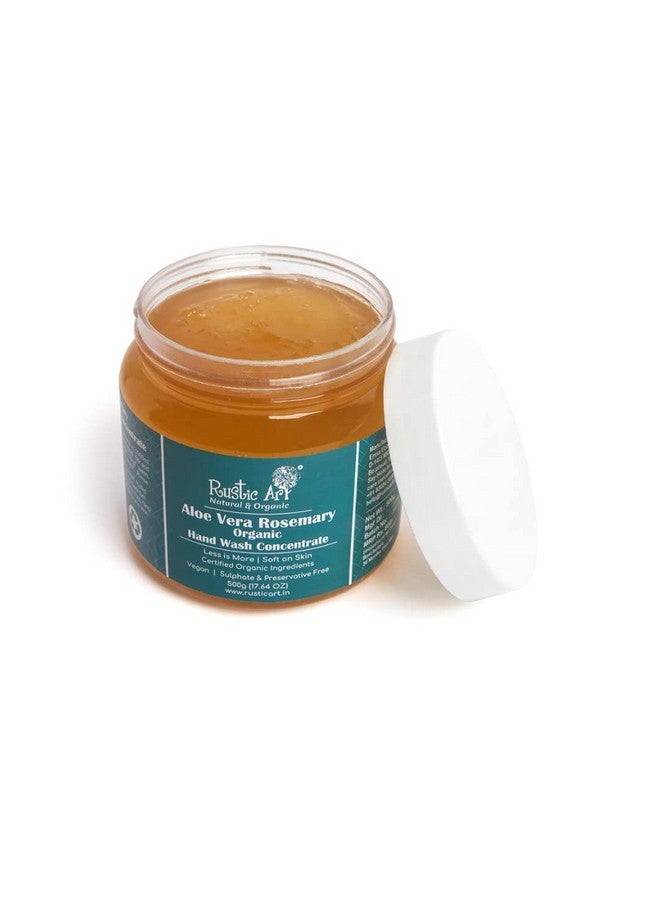 راستيك أرت غسول اليدين العضوي المركز من شركة Rustic Art بخلاصة الصبار والروزماري | يتحول إلى عبوة إعادة تعبئة سائلة لليدين بحجم 1.5-2 لتر | خالٍ من كبريتات لوريل الصوديوم | 500 جرام - Image 1